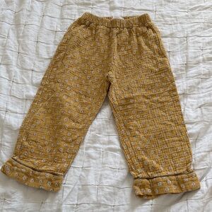 Zara Muslin Quilted Pants with Daisy Embroidery